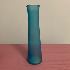Slim Blue Frosted Vase